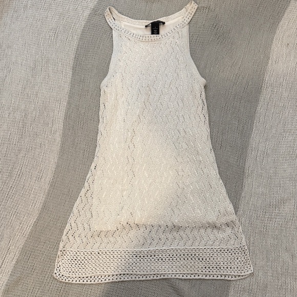 White House Black Market Dresses & Skirts - White House Black Market White Crochet Mini Dress size small